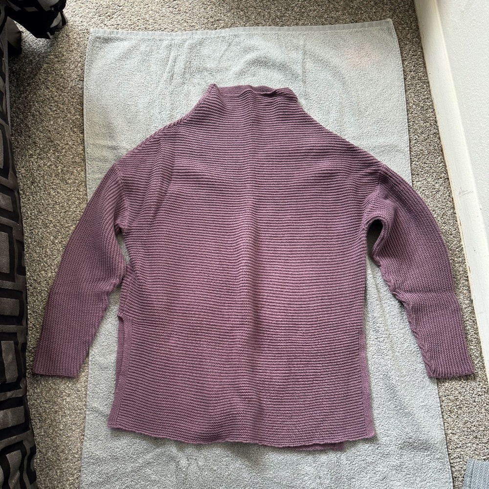 Knit Tunic-Length Mock Neck Sweater